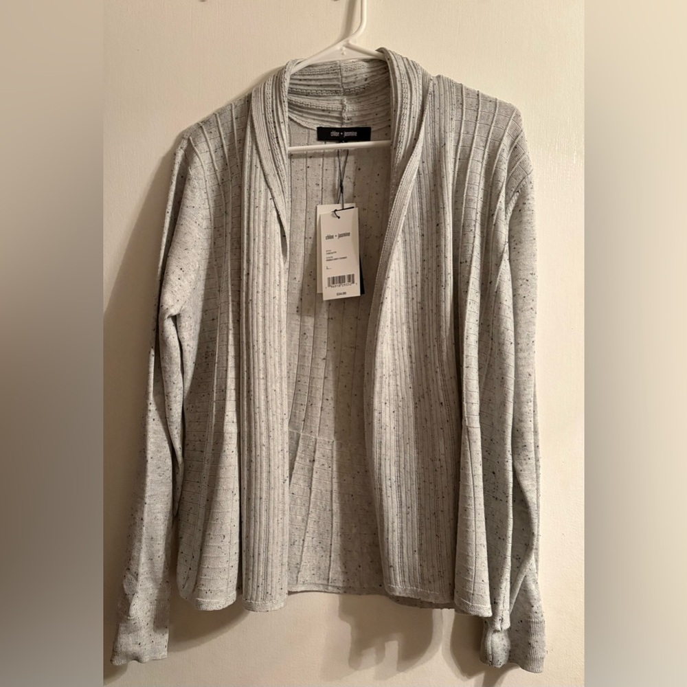 NWT Chloe + Jasmine Pebble Grey Cardigan Sweater